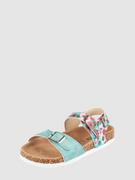 Buty dla dziewczynek - Sandały z kwiatowym wzorem - miniaturka - grafika 1