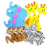 Przybory szkolne - Craft DpCraft Naklejki 3D z pianki, zwierzątka safari, 12 szt, DP - miniaturka - grafika 1