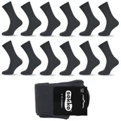 Skarpetki męskie - 12XSOKKO SKARPETY MĘSKIE DŁUGIE STALOWE BEZUCISKOWE 42-44 - SM12-S45-STA-42-44 - miniaturka - grafika 1