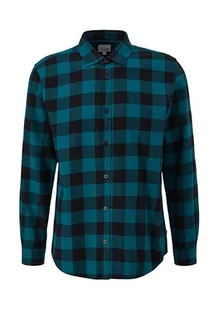 s.Oliver Sales GmbH & Co. KG/s.Oliver Męska koszula flanelowa w kratkę, Niebieski zielony, XS - Koszule męskie - miniaturka - grafika 1