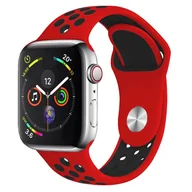 Akcesoria do smartwatchy - Wymienny pasek do smartwatcha Apple Watch Series 4 / 5 44 mm silikonowy czerwony - miniaturka - grafika 1