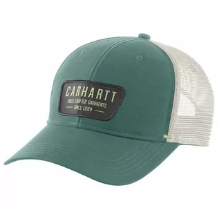 Czapki i chusty sportowe męskie - Czapka z daszkiem Carhartt Canvas Mesh-Back Crafted Patch Cap L04 Slate Green - grafika 1