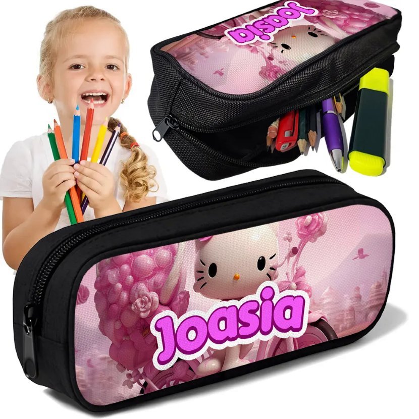 Piórnik personalizowany tuba HELLO KITTY nadruk imienia ksywki
