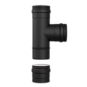 Rury i kanały wentylacyjne - MK ZARY  Trójnik kominowy 90/80 z deklem do piecyka na pellet - miniaturka - grafika 1