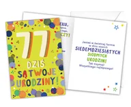 Kartki okolicznościowe i zaproszenia - Karnet LKL-084 77. urodziny - miniaturka - grafika 1