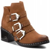 Botki damskie - Rude botki Carinii B4502-M34 skóra modne klocek r.40 - miniaturka - grafika 1
