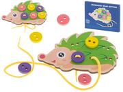 Zabawki zręcznościowe - Zestaw edukacyjny do nauki szycia guzików jeż jeżyk - miniaturka - grafika 1