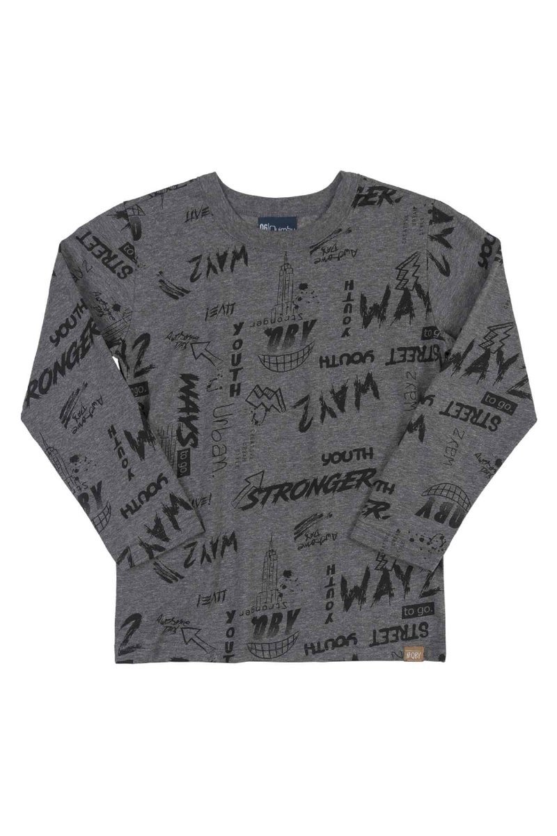 Chłopięca bluzka z długim rękawem szara Quimby r.116