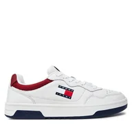 Sneakersy męskie - Sneakersy Tommy Jeans (New)Tjm Cupsole Leather Ess EM0EM01443 Biały - miniaturka - grafika 1