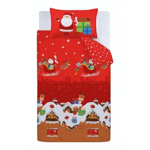 Czerwona pościel dziecięca do łóżeczka 120x150 cm Santa's Christmas Presents – Catherine Lansfield - Pościel dla dzieci - miniaturka - grafika 1