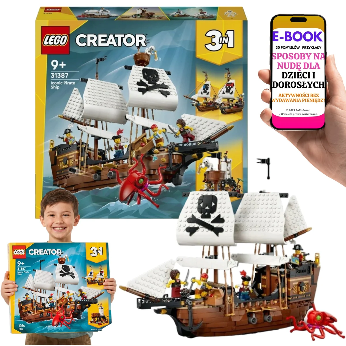 LEGO Creator Legendarny Statek Piracki 31387 Zabawka Konstrukcyjna Prezent