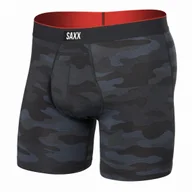 Majtki męskie - Bokserki Saxx Multi-Sport Mesh Boxer Brief Fly Rozmiar: L / Kolor: szary/czarny - miniaturka - grafika 1