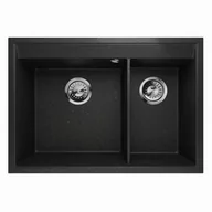 Zlewozmywaki - ZLEWOZMYWAK PODWÓJNY LAVELLO FRAME 2.5 CZARNY POZŁACANY - miniaturka - grafika 1