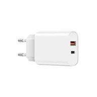 Ładowarki do telefonów - WIWU ładowarka sieciowa Wi-U002 PD + QC 20W 1x USB 1x USB-C biała - miniaturka - grafika 1