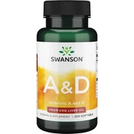 Witaminy i minerały - SWANSON Witamina A &amp; D 5000mcg/400 mcg 250 kaps. - miniaturka - grafika 1