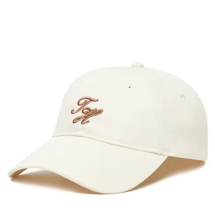 Czapka z daszkiem Tommy Hilfiger Th Embroidered AW0AW17489 Beżowy - Czapki damskie - miniaturka - grafika 1