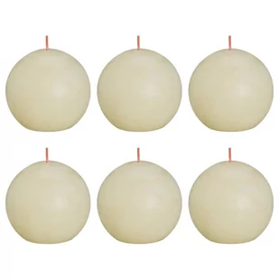 Bolsius Rustykalne świece kule Shine, 6 szt., 76x71 mm, perłowe - Świece - miniaturka - grafika 1