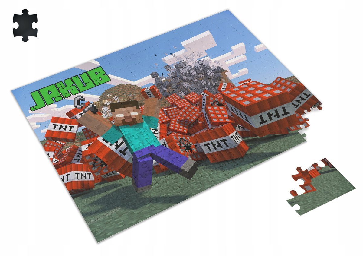 PUZZLE Minecraft Gra Postacie Creeper + IMIĘ Pudełko 120 el. #8
