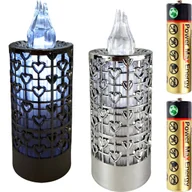 Lampiony i znicze - Świeca Led Na Baterie Ażurowa Wkład Led Znicz Zniczy Świeczka 15Cm Wysoka - miniaturka - grafika 1