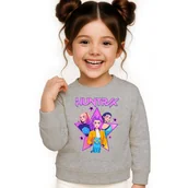 Bluzy dla dziewczynek - BLUZA DZIECIĘCA KPOP DEMON HUNTERS HUNTRIX 110-116 BAWEŁNIANA JAKOŚĆ - miniaturka - grafika 1