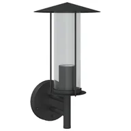 Lampy ogrodowe - vidaXL Kinkiet zewnętrzny, czarny, stal nierdzewna - miniaturka - grafika 1