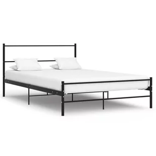 vidaXL Rama łóżka, czarna, metalowa, 160 x 200 cm - Łóżka - miniaturka - grafika 1