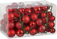 Bombki - GAŁĄZKA GIRLANDA 180CM Z BOMBKAMI 80 SZT.MICA CZERWONA - miniaturka - grafika 1