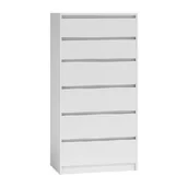 Komody - Topeshop Komoda szafka KARO, 6 szuflad, biała, 70x43x140 cm - miniaturka - grafika 1