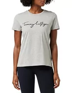 Koszulki i topy damskie - Tommy Hilfiger - Koszulki damskie - Tommy Hilfiger Kobiety - T Shirt - Damska koszulka z okrągłym dekoltem Heritage Crew Neck Graphic Tee, Szary (jasnoszary Htr 039), XS - miniaturka - grafika 1