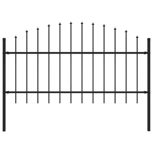 Panel ogrodzeniowy z grotami (1-1,25) x 1,7 m, stal, czarny - Ogrodzenia - miniaturka - grafika 2