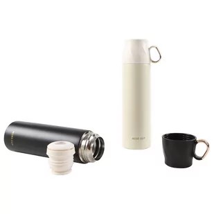 Lumarko Termos Z Zakrętką W Kształcie Filiżanki 500 ML Czarny Ze Złotem - Termosy - miniaturka - grafika 4