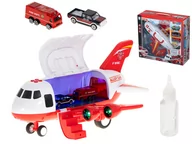 Samochody i pojazdy dla dzieci - Samolot transporter straż pożarna tryskający wodą KX5874 - miniaturka - grafika 1