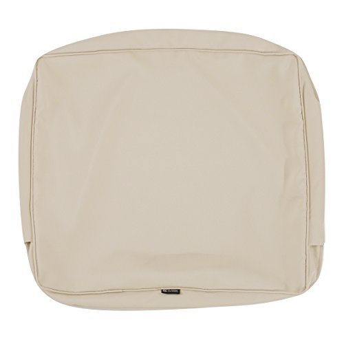PATIO Classic Accessories Montlake Water-Resistant 23 x 20 x 4 cale Back Cushion Slip Cover, Antique Beige