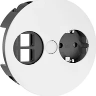 Gniazdka elektryczne - Bachmann BACHMANN TWIST 1x gniazdo z uziemieniem 2x Keystone, biały - miniaturka - grafika 1