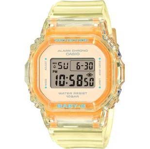 Casio Baby-G zegarek żółty przeźroczysty prostokątny BGD-565SJ-9ER - Zegarki dla dzieci - miniaturka - grafika 1