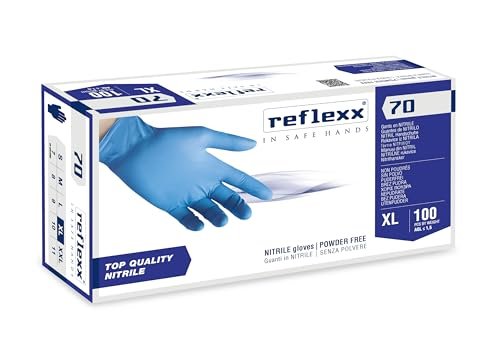 Reflexx R70 / XL Rękawice nitrylowe bezpudrowe, X-duże, jasnoniebieskie, opakowanie 100 szt