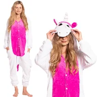 Stroje karnawałowe - Piżama Damska Kombinezon Kigurumi Onesie Kostium Jednorożec Róż 165-175cm L - miniaturka - grafika 1