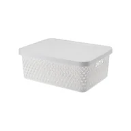 Pudła i pojemniki do przechowywania - Koszyk 12 l z pokrywą Orion 03074 biały - miniaturka - grafika 1