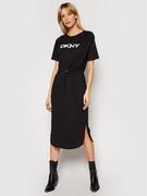 Sukienki - DKNY Sukienka codzienna P1BD7EGQ Czarny Regular Fit - miniaturka - grafika 1
