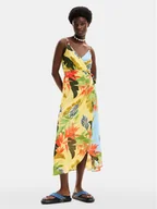Sukienki - Desigual Sukienka letnia Tropical Leaves 24SWMW13 Kolorowy Regular Fit - miniaturka - grafika 1