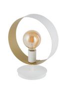 Lampy stojące - Sigma Stylowa lampa stołowa biura i domu HAPPY E27 60W szer. 25cm biały złoty 50282 - miniaturka - grafika 1