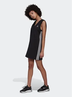 adidas Sukienka dzianinowa adicolor Classics HM2134 Czarny Relaxed Fit - Sukienki - miniaturka - grafika 1