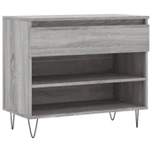 Szafki na buty - vidaXL Stojak na buty szary Sonoma 70x36x60 cm Materiał drewnopochodny - miniaturka - grafika 1