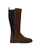 Kozaki damskie - Tommy Hilfiger Kozaki Flag FW0FW08779 Brązowy - miniaturka - grafika 1