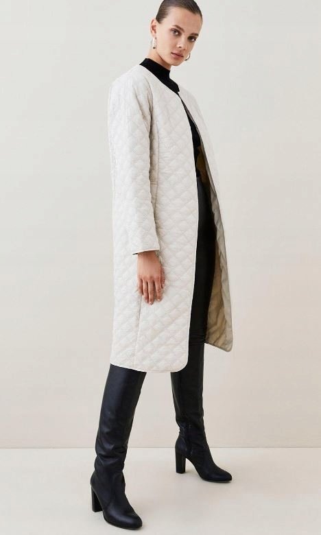 KAREN MILLEN PŁASZCZ BEŻOWY PRZEJŚCIÓWKA 44 MVB