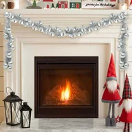 Bombki - vidaXL Girlanda z bombek świątecznych Srebrny 186 cm polistyren - miniaturka - grafika 1