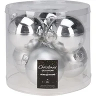 Bombki - Bombka szklana 8 cm 6 sztuk srebrny - miniaturka - grafika 1