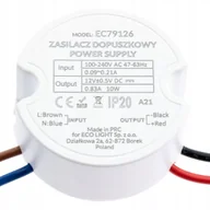 Taśmy LED - Zasilacz LED do puszki 10W  fi 60  0.83A 12V DC IP20 - miniaturka - grafika 1