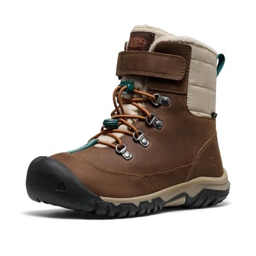 KEEN Wodoodporne śniegowce dziecięce Kanibou unisex, Ciemna Ziemia Pieczony Pecan, 30 EU