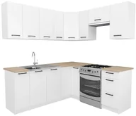 Meble kuchenne - Biały narożny komplet mebli kuchennych - Yorix - miniaturka - grafika 1